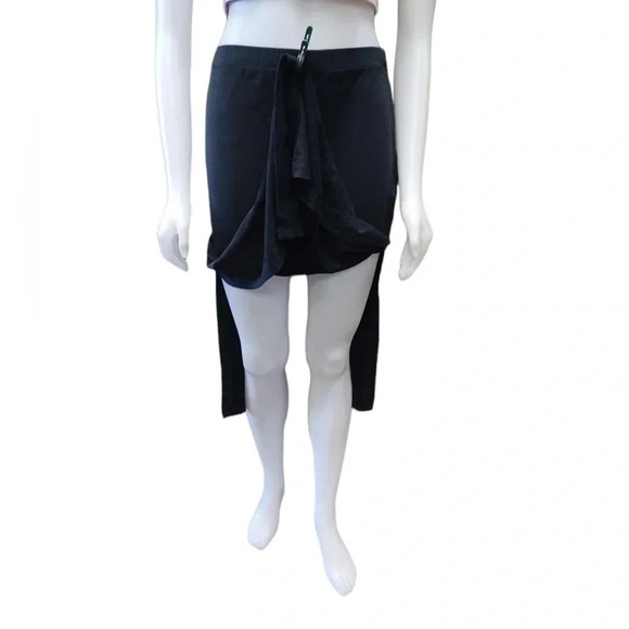 Zara Black Midi Stretch Skirt Size  Large - Picture 3 of 7